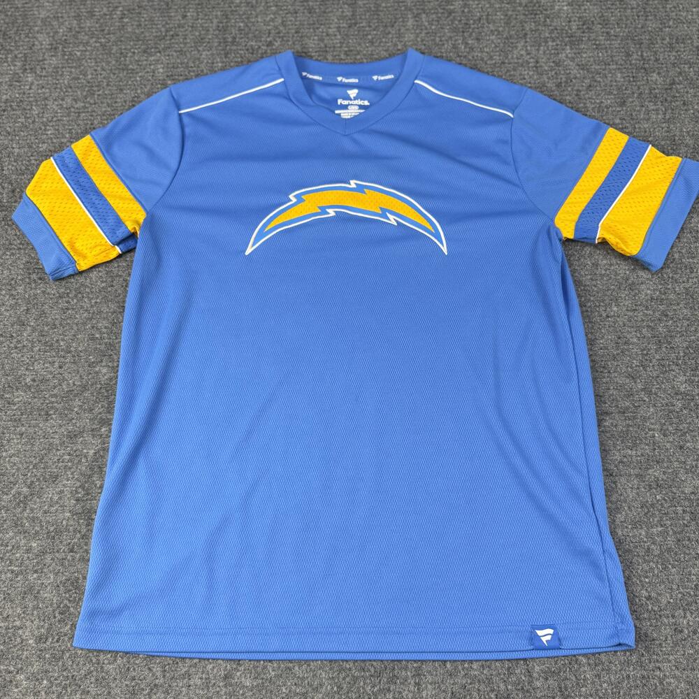 Los Angeles Chargers Shirt Mens Large Blue NFL Football Short Sleeve Mesh Jersey